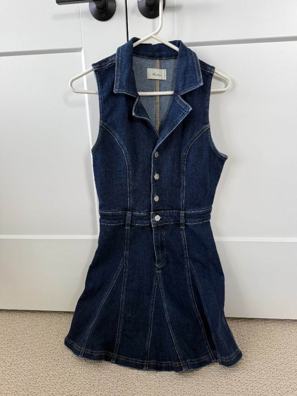 KanCan Tyla Sleevless Denim Mini Dress - Size Medium